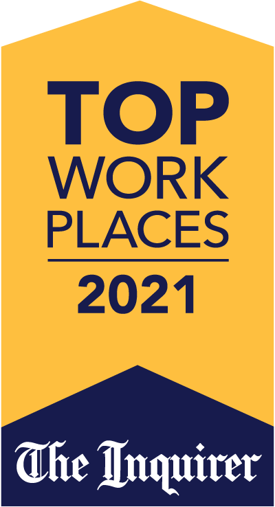 2021 top workplace award presented by the philadelphia inquirer