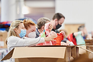 AD associates sort donations 1