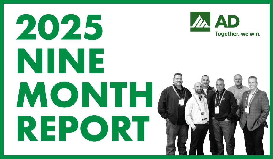 AD reports record sales and growth through the third quarter of 2025